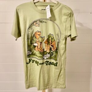 Frog and Toad‎ Graphic T Shirt Light Green Crew Neck Short Sleeve Casual Top XS
